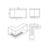 thumbnail of NILLA CORN - Biocamino angolare caminetto a bioetanolo da incasso. Apertura destra / sinistra - Sinistra - Onda 70x47cm angolare / Capienza 15,4L