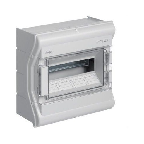 HAGER VE112E | Caja distribución vector VE superficie con 1 fila 12 IP55