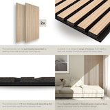 thumbnail of tectake Pannelli acustici Sonic Wall II fonoassorbenti MDF impiallacciatura legno rovere chiaro 110x50x1.8cm isolamento acustico - 406552