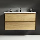 thumbnail of Alpenberger Badmöbel Set Waschbecken mit Unterschrank 100 cm Breit | Waschtisch mit Waschbeckenbeckenunterschrank und Led-Badspiegel mit Beleuchtung