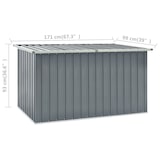 thumbnail of Helloshop26 - Coffre boîte meuble de jardin rangement gris 171 x 99 x 93 cm 02_0013087