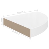 thumbnail of vidaXL Eck-Schweberegale 2 Stk. Hochglanz-Weiß 25x25x3,8 cm MDF