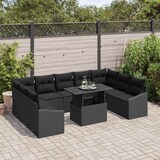 thumbnail of vidaXL Garten-Sofa-Set mit Kissen mit Speicher 10 pcs Schwarz