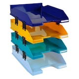 thumbnail of Exacompta - Réf. 113202SETD - Set de 4 corbeilles à courrier COMBO MIDI Bee Blue - 34,6 x 25 x 24,3 cm - A4+ - couleurs assorties
