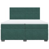 thumbnail of vidaXL Boxspringbett mit Matratze Dunkelgrün 200x200 cm Samt