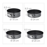 thumbnail of Relaxdays Springform Set, 7-teilig, rund & quadratisch, 18-28 cm, Stahl, Antihaftbeschichtung, Backformen, anthrazit