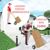 thumbnail of Carrello A Mano Portapacchi Portata 250 Kg Ribalta Acciaio Tubolare Ruote Pneumatiche Rinforzate Trasporto Pacchi Portacasse 63 x 53 x 116 Cm Giallo