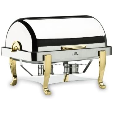 Lacor Chafing Dish GN 1/1 Roll Top con Patas de Latón