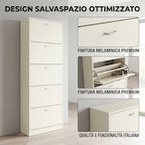 thumbnail of Scarpiera Salvaspazio 5 Ante Mobile Ingresso Slim Legno 63x24x185 cm - Bianco
