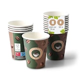 thumbnail of BIOZOYG Pappbecher Bedruckt 50 Stück 200 ml / 8 oz, Ø 80 mm, weiß - Kaffeebecher to Go - Pappe beschichtet mit PE - Trinkbecher/Einweg