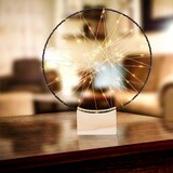 thumbnail of Relaxdays LED Ring Deko, für Tisch & Fensterbank, mit Fuß, Ø 25 cm, ganzjährig, Metallkranz, batteriebetrieben, silber