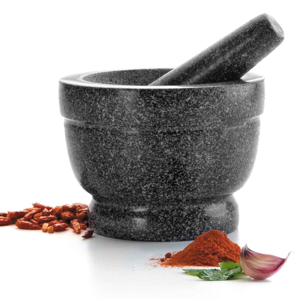 Lacor - 60516 - Mortero con Mano de Granito, 16 x 12 cm - Gris