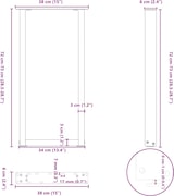thumbnail of Helloshop26 - Set aus 2 U-förmigen Konsolentischbeinen 38 x 72 cm mit verstellbaren Nivellierfüßen modernes Design weißer Stahl 02_0057413