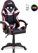 Amstrad Pack Bureau DESK120Z-WHITE & Fauteuil AMS-309-WH - Finition Blanc - Largeur 1m20 - Style Carbone - Beaux-Arts Et Loisirs Créatifs