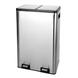 thumbnail of SVITA TMH2X30 Vuilnisbak 60L Afvalscheidingssysteem 2 Vakken 2x30L Softclose-deksel Pedaal Verbergbaar Kunststof Binnenemmer Roestvrij staal