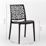 thumbnail of Conjunto de comedor exterior OLIVER + 6 sillas ANNA en resina con fibra de vidrio, diseño moderno y resistente, para jardín, terraza o porche - Negro