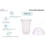 thumbnail of SET: Smoothie Cups 300ml + Deckel mit Loch - 800 Stück, transparentes recyceltes PET