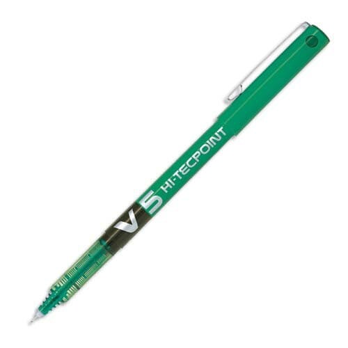 Roller encre liquide Hi-Tecpoint V5, pointe fine, encre verte