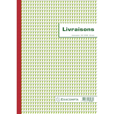 Exacompta - Réf. 13163E - Paquet de 5 Manifolds Livraisons 29,7x21cm 50 feuillets tripli autocopiants