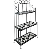 thumbnail of tectake Etagère pour plantes mosaïque 3 niveaux - noir/blanc - 402771