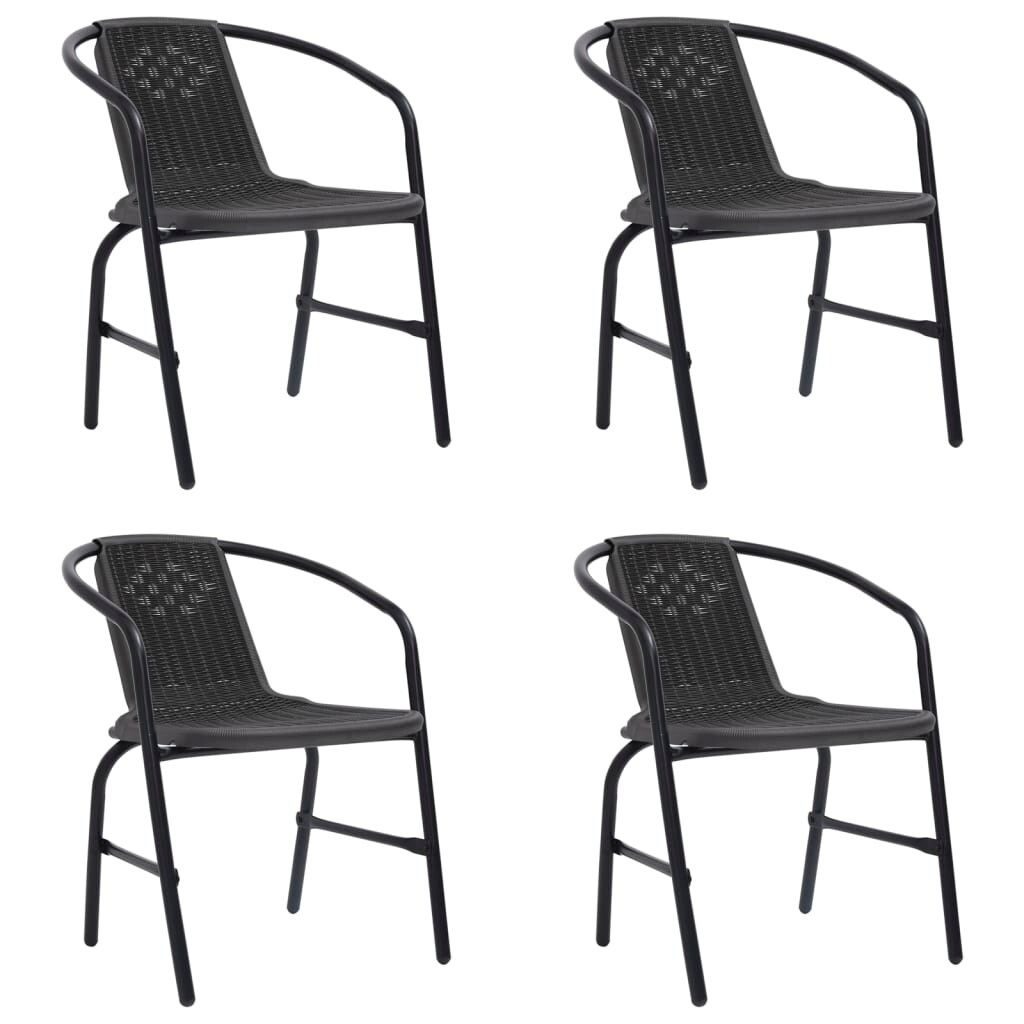 vidaXL Gartenstühle 4 Stk. Rattan-Optik Kunststoff und Stahl 110 kg