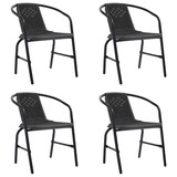 thumbnail of vidaXL Gartenstühle 4 Stk. Rattan-Optik Kunststoff und Stahl 110 kg