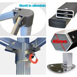 thumbnail of Gazebo 3x4,5 m bianco certificato IGNIFUGO SENZA laterali pieghevole alluminio piantone esagonale 45mm