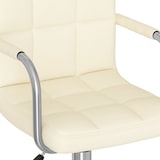thumbnail of Décoshop26 - Silla de comedor/oficina giratoria con ruedas en tela color crema DEC025077