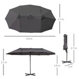 thumbnail of Outsunny Ombrellone Doppio Poliestere Anti-UV Impermeabile Grigio