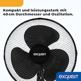 thumbnail of Exquisit Tisch-Ventilator, 40 cm Durchmesser, 50 Watt, 3 Geschwindigkeiten, Oszillation, schwenken, 44 cm Höhe, VT 35083 sw