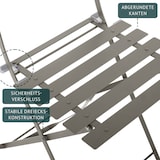 thumbnail of SVITA BERLIN Bistroset Metalen Zitgroep Balkon Opvouwbare Tafel Stoelen Taupe