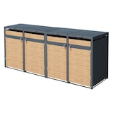 thumbnail of ML-Design Mülltonnenbox 4er Anthrazit-Holzoptik, für 4×240L, 264×80×116 cm, Stahl, wetterfest & abschließbar, Müllbox mit Deckel/Türen
