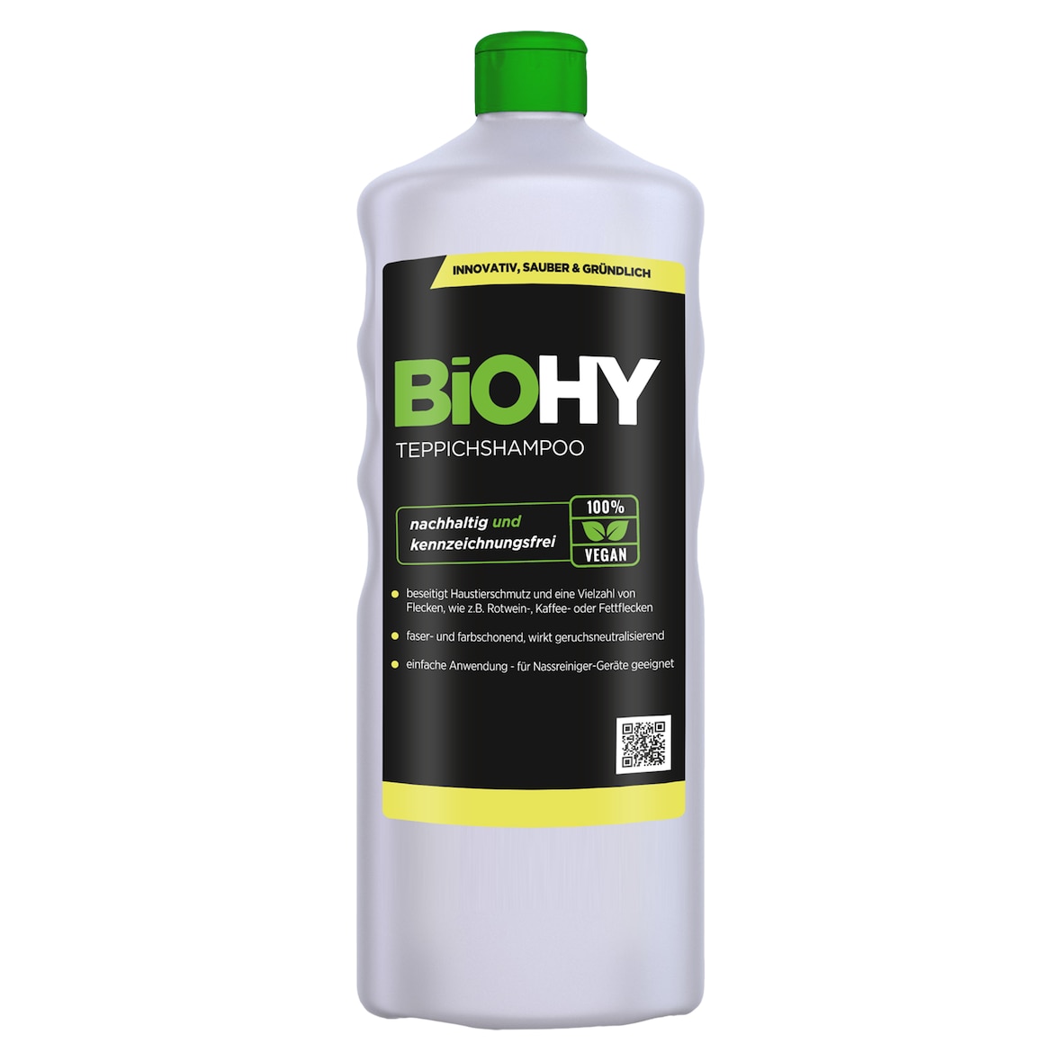 BiOHY Teppichshampoo (1l Flasche) | Teppichreiniger ideal zur Entfernung von hartnäckigen Flecken | SPEZIELL FÜR WASCHSAUGER ENTWICKELT