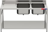 thumbnail of Gasfrit- Fregadero industrial de acero inoxidable 2 seno y 1 escurridor 1600 x 600 x 850 mm