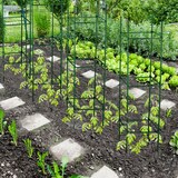 thumbnail of Relaxdays Rankhilfe, 4er Set, HxBxT: 120 x 32 x 32 cm, Blumen & Nutzpflanzen, Metall & Kunststoff, Pflanzenstütze, grün