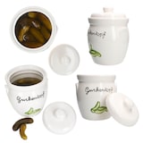 thumbnail of Gurkentopf Gürki 3 Ltr Porzellan weiß Gurkenmotiv Gärtopf Sauerkrauttopf Rumtopf