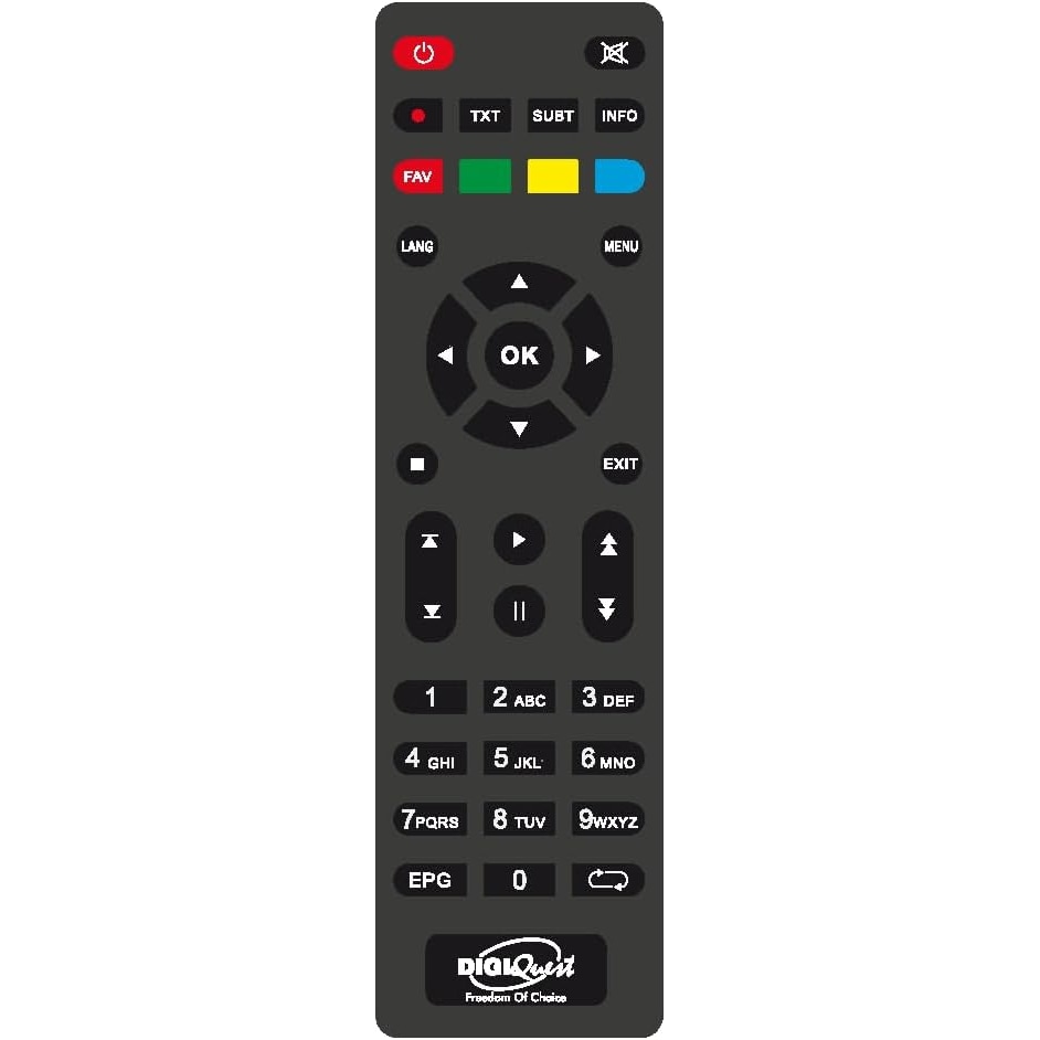 Telecomando originale Digiquest per decoder modello: DGQ700-800-790-890-960-990-SH-G-VOICE-INVISIBILE