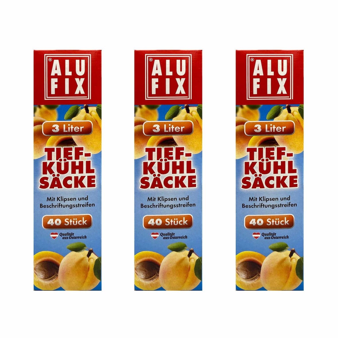 360x ALUFIX Gefrierbeutel Tiefkühlbeutel 3 Liter 25 x 32cm Verschlussclips