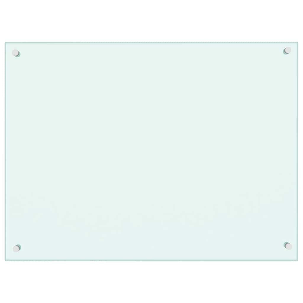 vidaXL Küchenrückwand Weiß 80x60 cm Hartglas