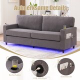thumbnail of Zweisitzer Chenille-Sofa 203x77x86 cm mit USB-C, LED-Ambiente und Getränkehaltern – Elegantes Design in Hellgrau