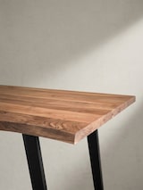 thumbnail of Esszimmertisch 120x60x76 cm Akazie Massivholz / Metall Esstisch Baumkante, Küchentisch Massiv mit U-Beinen in Schwarz, Holztisch Speisetisch