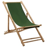 thumbnail of vidaXL Liegestuhl Bambus und Canvas Grün