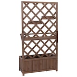 thumbnail of Canteiro elevado HWC-P68, plantador/caixa de flores treliça suporte treliça caixas suspensas madeira FSC® 135x70x30cm ~ castanho