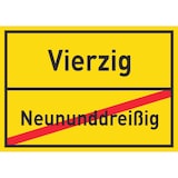thumbnail of Vierzig Neununddreißig Schild Ortsschild A3 Rückseite selbstklebend