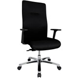 thumbnail of Drehstuhl mit Armlehnen 150kg schwarz weiche Rollen