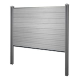 thumbnail of WPC-Sichtschutz Sarthe, Zaun Windschutz, WPC-Pfosten zum Einbetonieren ~ Basiselement, 195cm grau