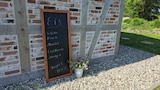thumbnail of Wetterfeste Outdoor Kreidetafel mit Holzrahmen / Eiche 120x55cm