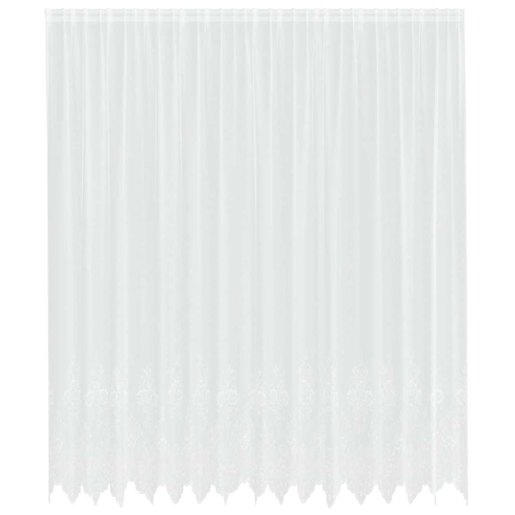 vidaXL Spitzenvorhang mit Vorhängen Weiß 400 x 300 cm Polyester
