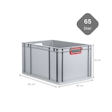 thumbnail of PROREGAL 5x Eurobox NextGen Color | HxBxT 22x40x60cm | 65 Liter | Griffe rot offen | Verstärkter Boden | Eurobehälter