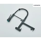 thumbnail of Björn | Gastronomie Einloch Wandmontage Kaltwasser Armatur Schwarz|Profi Küchenarmatur Edelstahl Zwei Brausen|Doppelspülbecken Wasserhahn Restaurant